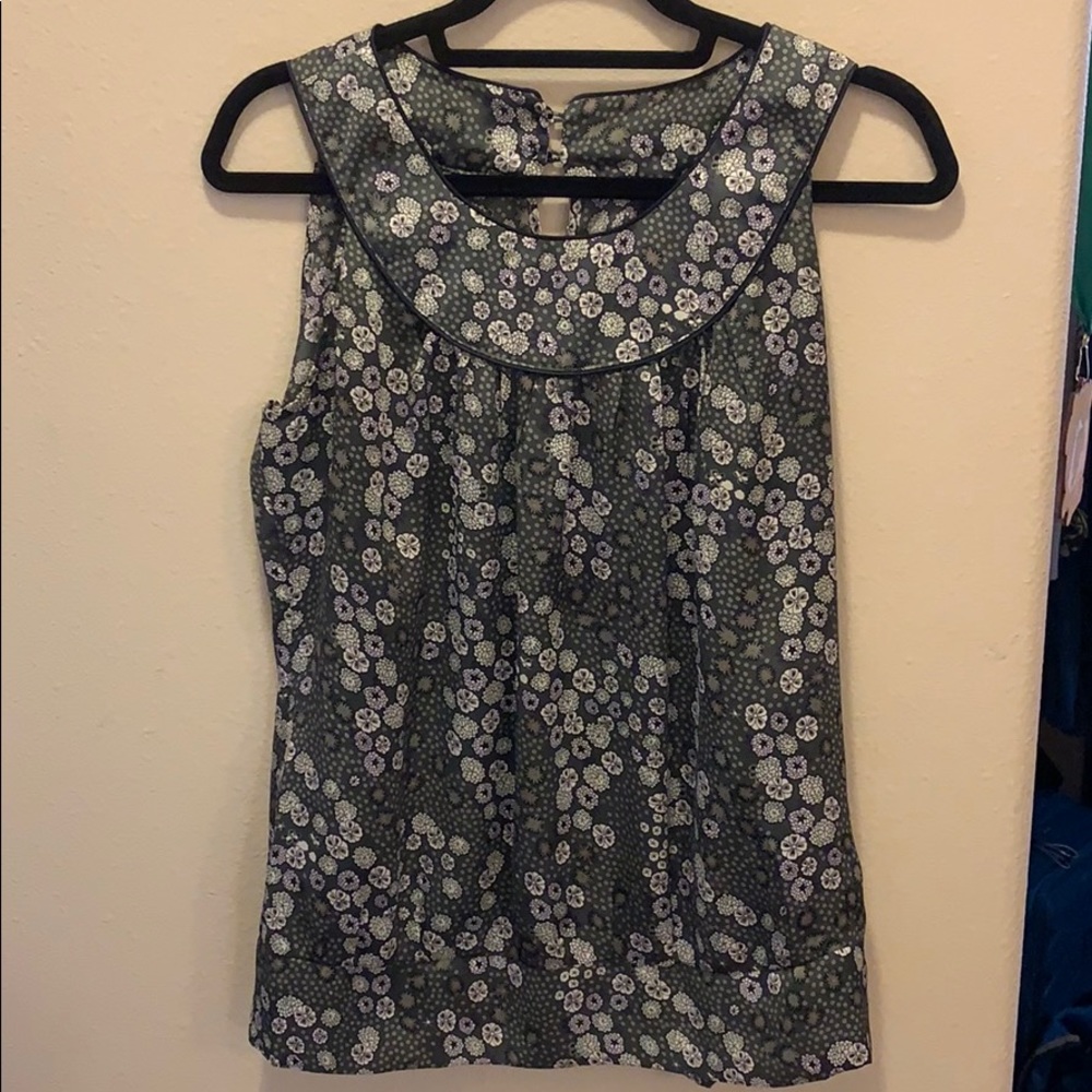Floral dress tank top with scoop neckline